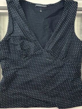 Brandy Melville Blue And White Polkadot Shirt (Ready To Ship)